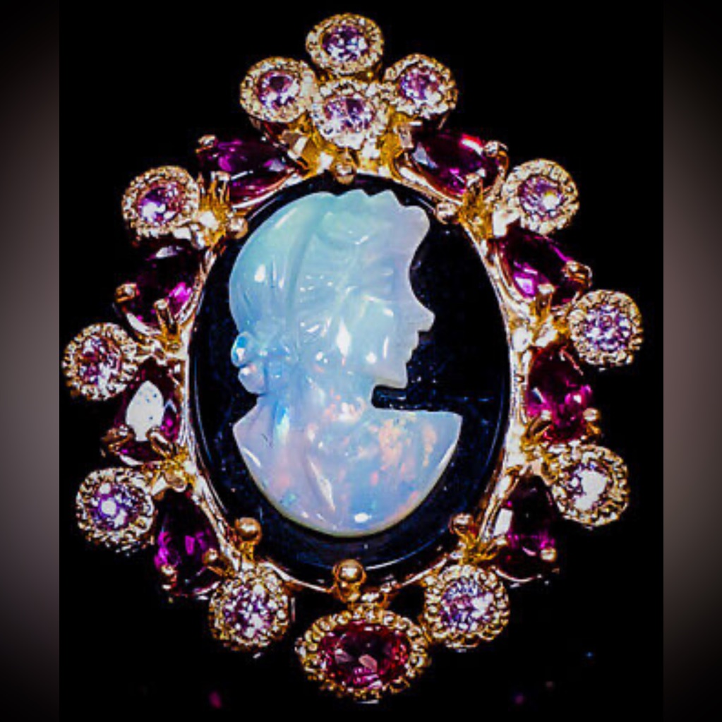 Magnificent Genuine Opal Cameo Ring